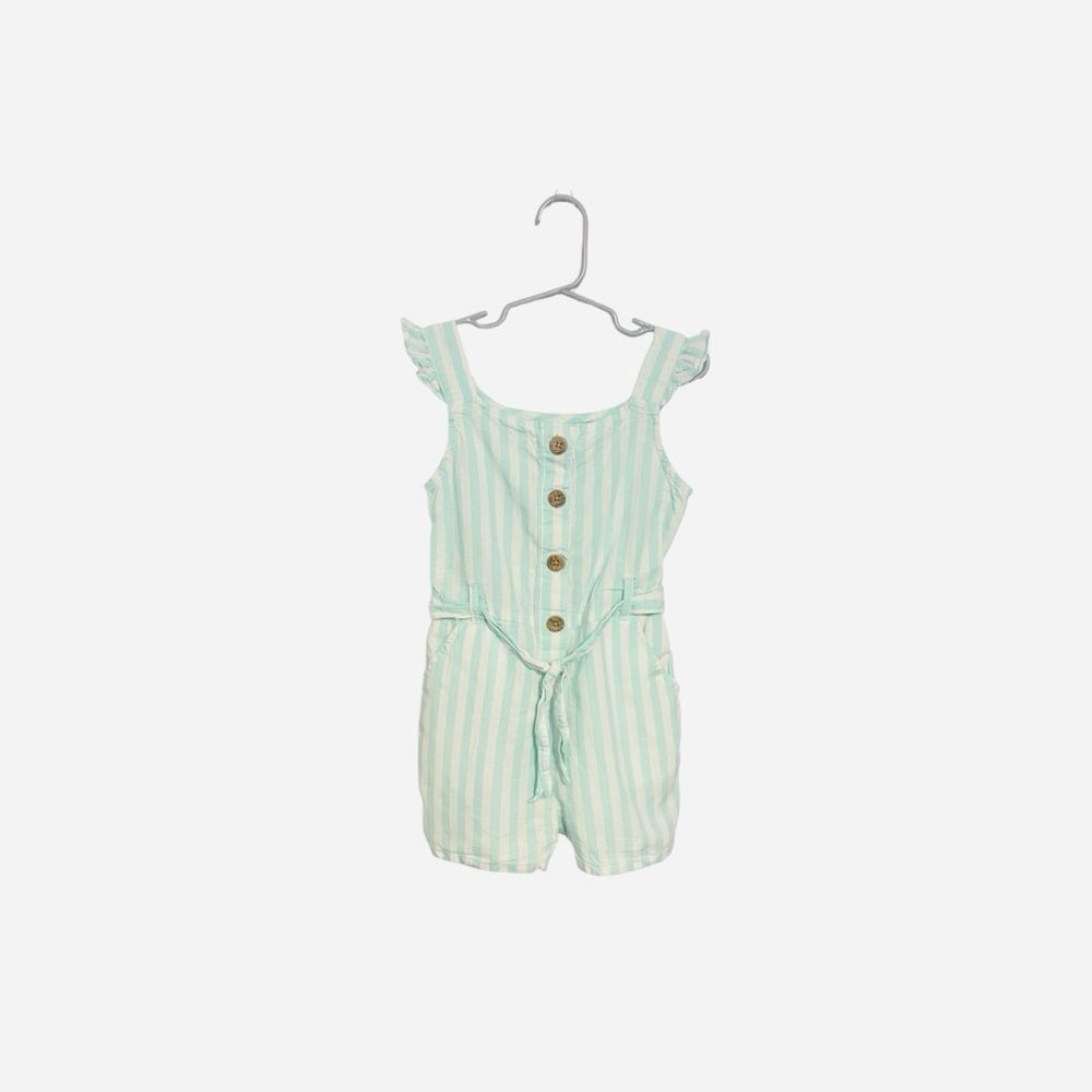 Girl stripe linen cotton romper Sz 6